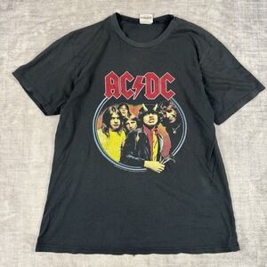 ACDC Shirt Mens Medium Black 1979 World Tour Vtg Y2K 2005 Repro Band Rock Thin